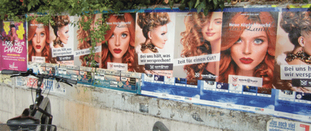 Werbung für Friseurjob! Intercoiffure Hartmut Becker nutzt den Hype um die Wahlplakate zugunsten seines Salons work@hair.
